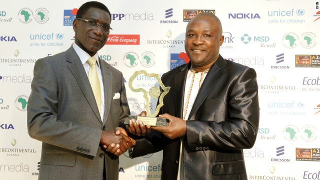 Saturday vision's journalist, Gerald Tenywa wins the Environment Award for his piece, "Concrete graves threaten environment."