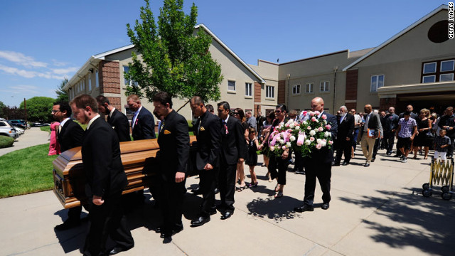 Pallbearers carry Micayla Medek's coffin during her funeral at the New Hope Baptist Church on Thursday.