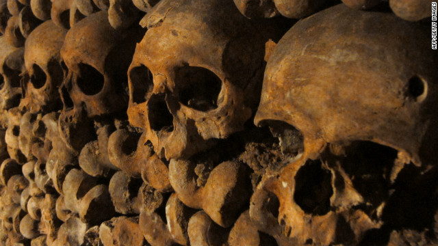 The remains of more than six million people are buried in a vast network of tunnels below Paris, France. People who call themselves 'cataphiles' visit the catacombs illegally and occasionally hold underground parties.