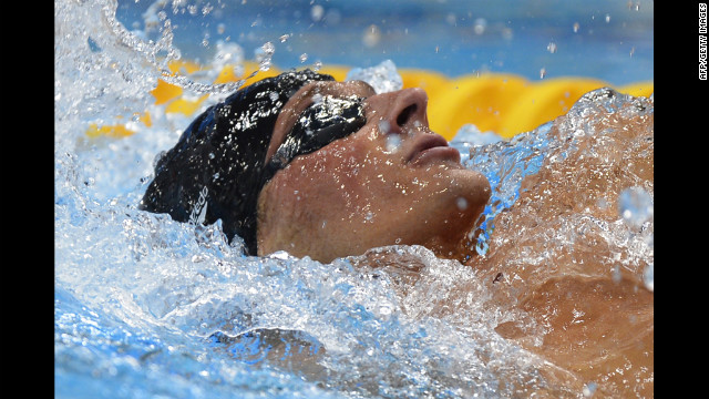While Lochte (above) took gold, Brazil's Thiago Pereira secured the silver medal and Japan's Kosuke Hagino won bronze.