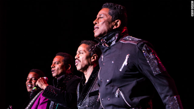 From left, Tito Jackson, Jackie Jackson, Marlon Jackson and Jermaine Jackson perform at The Greek Theatre on July 22 in Los Angeles.