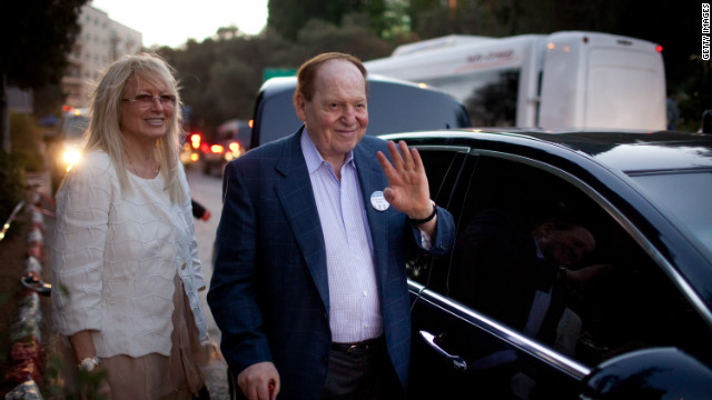 U.S. gaming tycoon Sheldon Adelson was also on hand for a Romney fundraiser in Jerusalem. Adelson is expected to donate as much as $100 million to Republican causes in the 2012 election cycle.