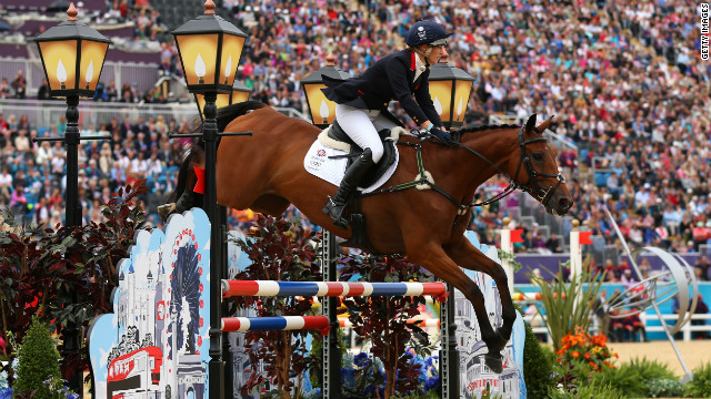 Britain's Zara Phillips rides High Kingdom in the show jumping phase of the eventing competition Tuesday. 