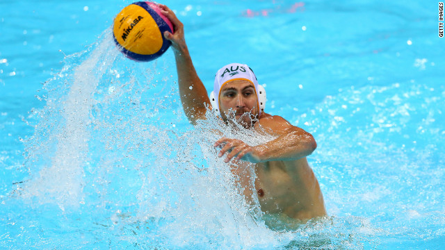 Australia's Rhys Howden looks to take a shot during a men's water polo preliminary round match against Kazakhstan on Tuesday.