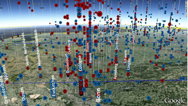 Un mapa ubica las bombas arrojadas por EE.UU. los últimos 100 años