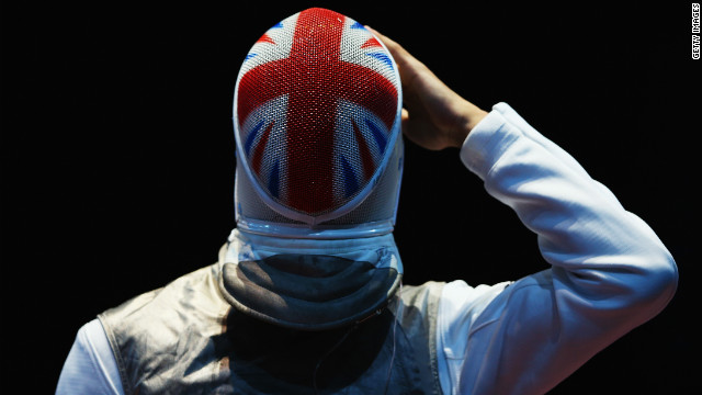 Britain's Husayn Rosowsky prepares for men's foil individual competition Tuesday.
