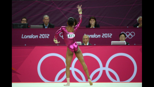 American Gabrielle Douglas performs in front of the judges during her the individual all-around gymnastics final on Thursday.
