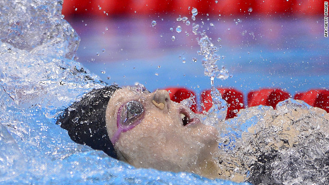 U.S. swimmer Missy Franklin competes in the women's 200-meter backstroke final on Friday.
