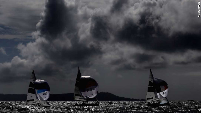 Competition begins in the 470 women's class sailing in Weymouth, England.