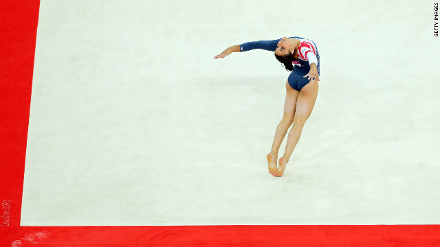 Alexandra Raisman of the United States competes in the women's floor exercise final Tuesday, August 7, at the 2012 Olympic Games in London.
