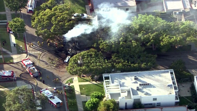 The aircraft appeared to have hit at least one tree, but not any buildings directly.