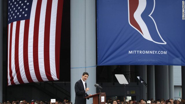 Ryan speaks after Romney introduces him as his running mate.