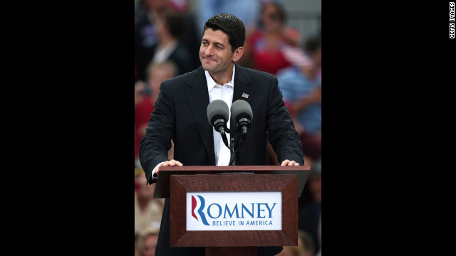 Ryan addresses a crowd of supporters in Norfolk, Virginia.