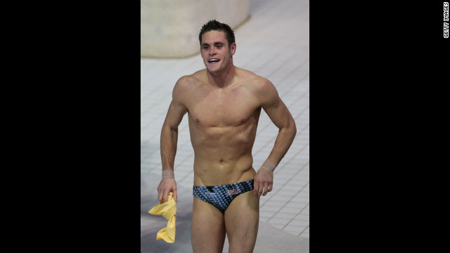 David Boudia reacts to winning gold in the men's 10-meter platform final.