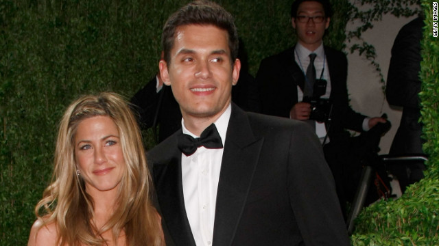 John Mayer and Aniston, pictured here in 2009, dated on and off for about a year. Though his <a href='http://marquee.blogs.cnn.com/2012/05/22/john-mayer-says-his-shadow-days-are-over/' target='_blank'>"Shadow Days" are over</a> now, in 2010 Mayer opened up to <a href='http://www.rollingstone.com/music/news/john-mayers-dirty-mind-lonely-heart-new-issue-of-rolling-stone-20100119' >Rolling Stone</a> about his split with Aniston, saying, "I've never really gotten over it. It was one of the worst times of my life."