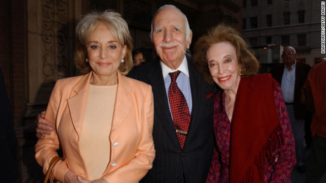 Broadcast journalist Barbara Walters poses for a portrait with Gurley Brown and her husband, David, as they arrive for the opening night of the 2002 JVC Jazz Festival at Carnegie Hall in New York.