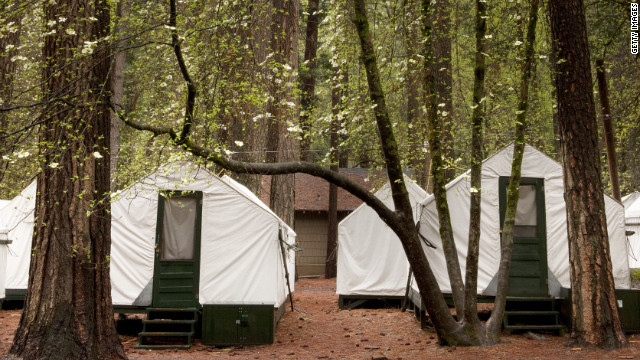 The two visitors stayed in separate locations at Curry Village, which contains about 400 canvas tent and wooden cabins.