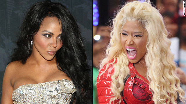 It appears that rapper Lil' Kim has not taken too kindly to what she views as newercomer Nicki Minaj's lack of respect and similar style with the colored wigs and sexually explicit lyrics. The pair have traded insults all over the media.