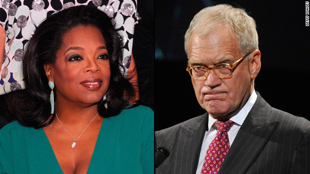 Oprah Winfrey was reportedly annoyed by David Letterman's constant joking references to her name when he hosted the Academy Awards in 1995. The late-night talk-show host told "The Daily Show's" Jon Stewart he had also once played a practical joke on Wnfrey, convincing a waiter that she had agreed to pick up his tab. They have since made peace.