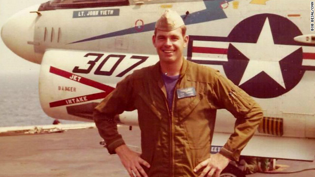 Bob Besal on the USS America in 1974 in the North Atlantic when he was a Lieutenant. Besal was piloting a Vought A-7C on a training mission when his aircraft collided with another plane at 15,000 feet, sending his jet into the Atlantic.