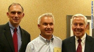 Bill Keith with Rep. Pete Visclosky, D-Ind., pictured on the left, and Sen. Dick Lugar, R-Ind., on the right