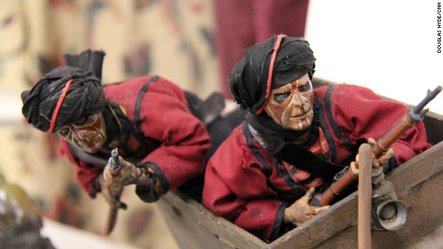 Long before computer generated images dominated movie-making, practical special effects were used by George Lucas' wizards at Industrial Light and Magic. Here's a miniature stop-motion model of two Thuggees from the mine cart chase in "Indiana Jones and the Temple of Doom."