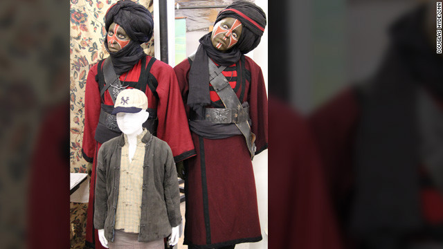 Mannequins of two Thuggee cult members and the costume of Indy's sidekick, "Short Round," from 1984's "Indiana Jones and the Temple of Doom."