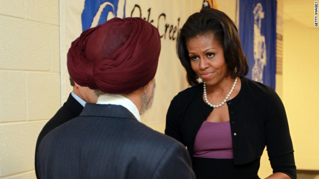 First lady meets with victims, families of Sikh temple shooting