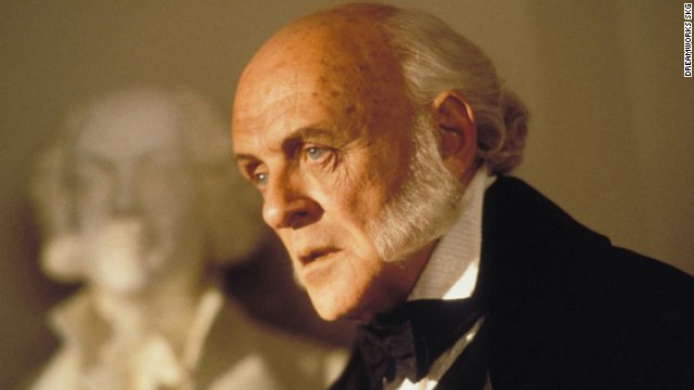 Anthony Hopkins plays John Quincy Adams in 1997's "Amistad," directed by Steven Spielberg. Hopkins' portrayal earned him an Academy Award nomination for best actor in a supporting role. The actor also played Richard M. Nixon in 1995's "Nixon."