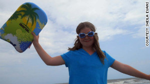 A board and goggles from Grandma were a hit with Savannah on Hilton Head Island, South Carolina. 