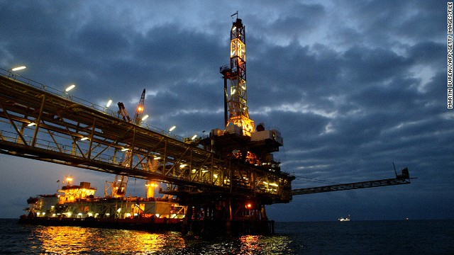 An oil offshore platform off the coast of Angola, Africa's second largest oil producer.
