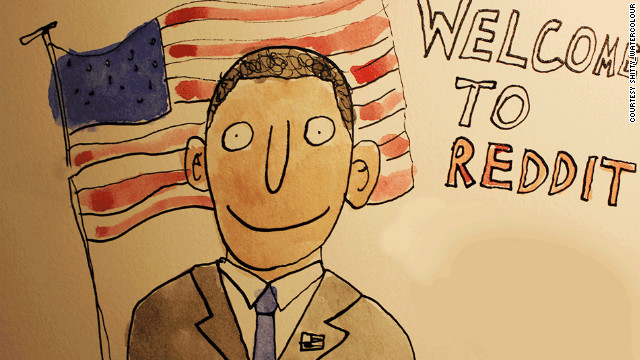 Reddit user Shi**y_Watercolor posted this picture in honor of Obama's appearance on Reddit on Wednesday.