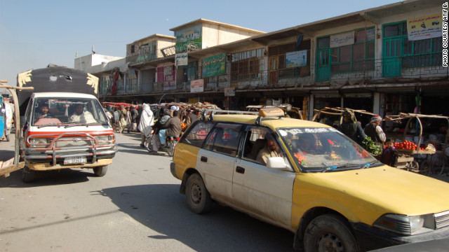 A general view of one the busiest bazaars of Kandahar.