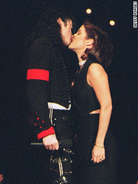 Newlyweds Michael Jackson and Lisa Marie Presley smooched on stage in 1994 after Jackson addressed the crowd, "And just think, nobody thought this would last." The pair of course parted ways less than two years later. 