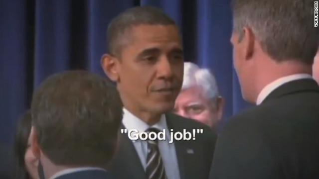 Republican's ad features his handshake with Obama