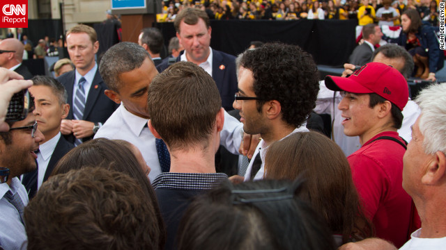 'Go Obamacare,' Obama signs on med student's lab coat
