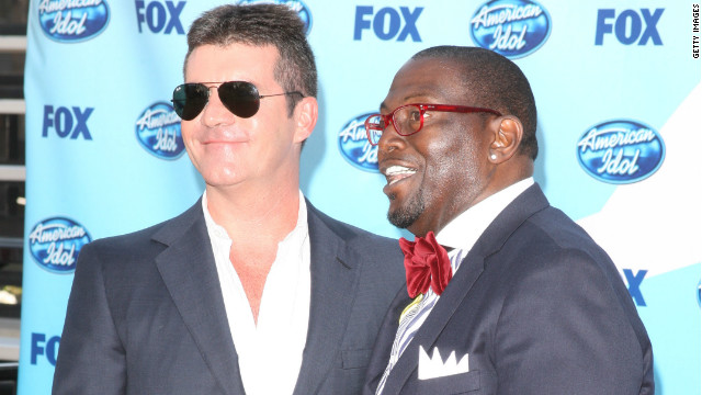 Simon Cowell and Randy Jackson are shown at the 