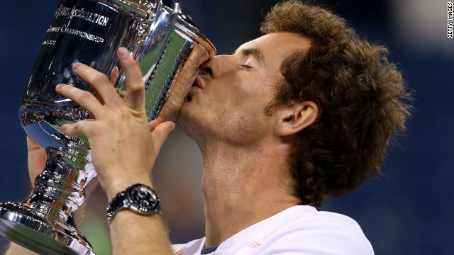 Andy Murray gets his hands on a grand slam trophy at last as he beats Novak Djokovic of Serbia to win the 2012 U.S. Open at Flushing Meadows.<br/><br/>