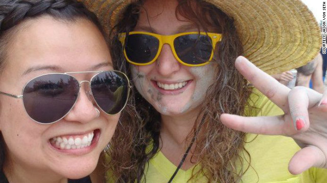 Cathy Huynh, left, and Kari Bowerman took this photo while backpacking in Vietnam. 