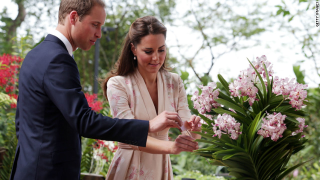 The royal couple also had an orchid named after them in Singapore on the first stop of a nine-day Southeast Asia tour.