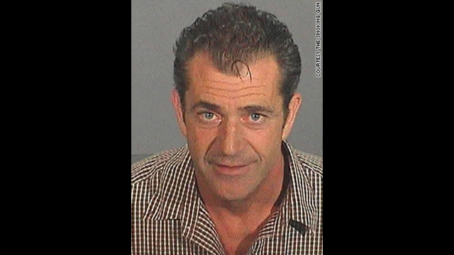 This mug was snapped after Mel Gibson, now notorious for getting himself into trouble, was arrested and charged with drunk driving in 2006. 