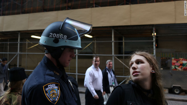 Protester Etkar Surette is arrested during Occupy Wall Street demonstrations on Monday.