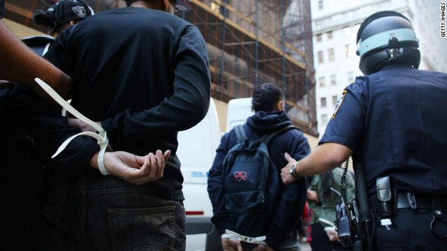 Protesters are arrested during Occupy Wall Street demonstrations on Monday.