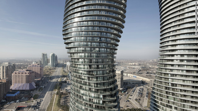 Beijing architect Ma Yansong designed the Absolute Towers that have enlivened the city of Mississauga in Canada. A continual balcony spirals up the building's sinuous exterior, and every floor is different.