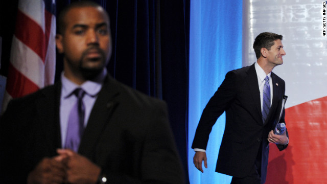  Ryan arrives onstage to address the Family Research Council Action Values Voter Summit on Friday, September 14.