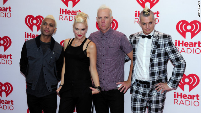 No Doubt's Tony Kanal, Gwen Stefani, Tom Dumont and Adrian Young attend the 2012 iHeartRadio Music Festival in Las Vegas.