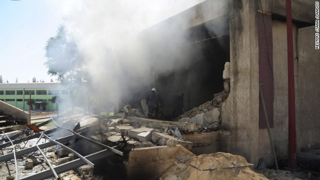 A school building that was being occupied by security forces and pro-government militias was reportedly destroyed by rebel-planted bombs in Damascus on Tuesday, September 25.