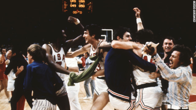 In the 1972 Olympics, officials reset the clock three times in the final moments to allow the USSR to prevail in the gold-medal basketball game against the undefeated U.S. team. Before the clock was reset, the U.S. team mistakenly celebrated what they thought was a win.