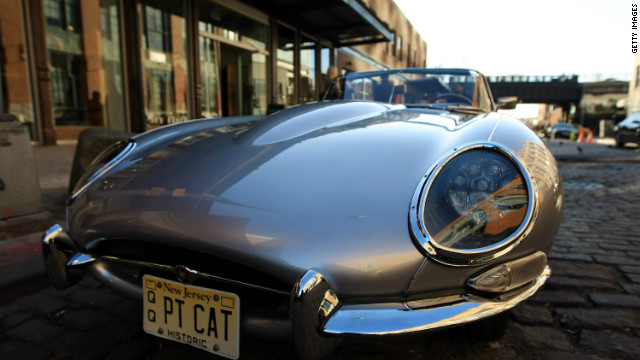 A 1961 Series 1 E-Type on display at Jaguar's celebration of its sporting past and future, at the New York Auto Show, April 4, 2012 in New York City.