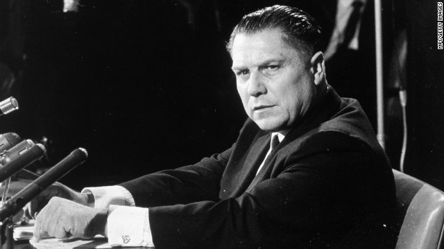 Hoffa, pictured circa 1960, was a powerful labor leader at a time when unions wielded a great deal of sway over elections and were notoriously tied to organized crime.